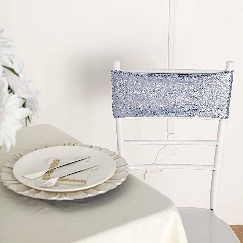 5 pcs Spandex Sequined Chair Sashes