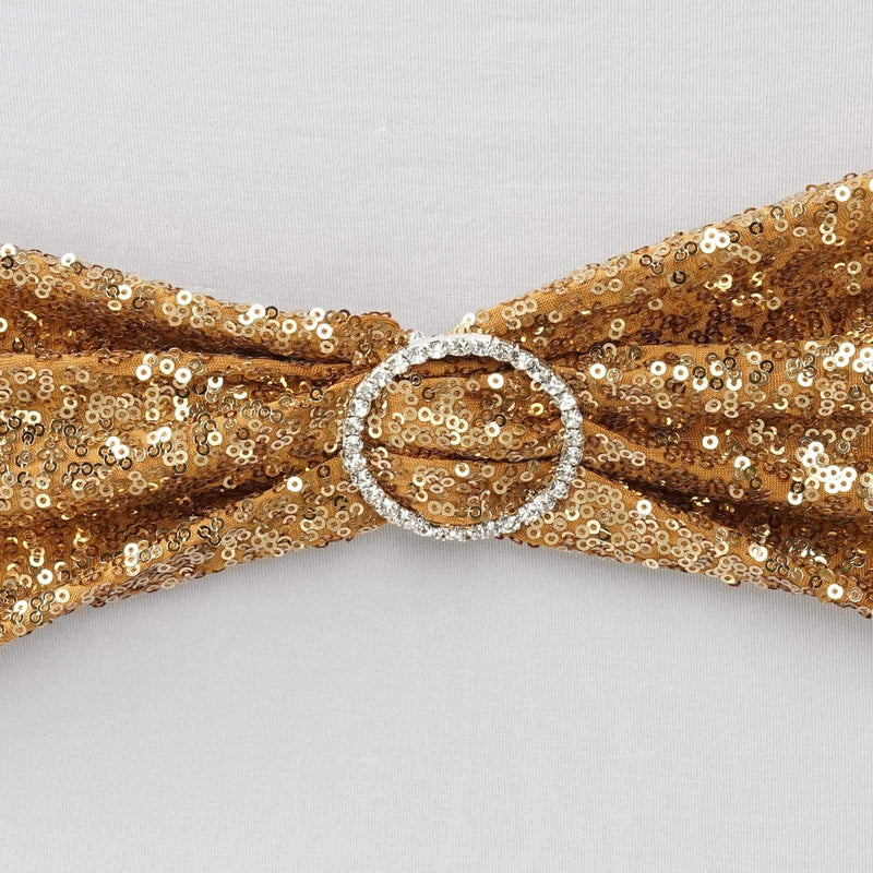 5 pcs Spandex Sequined Chair Sashes
