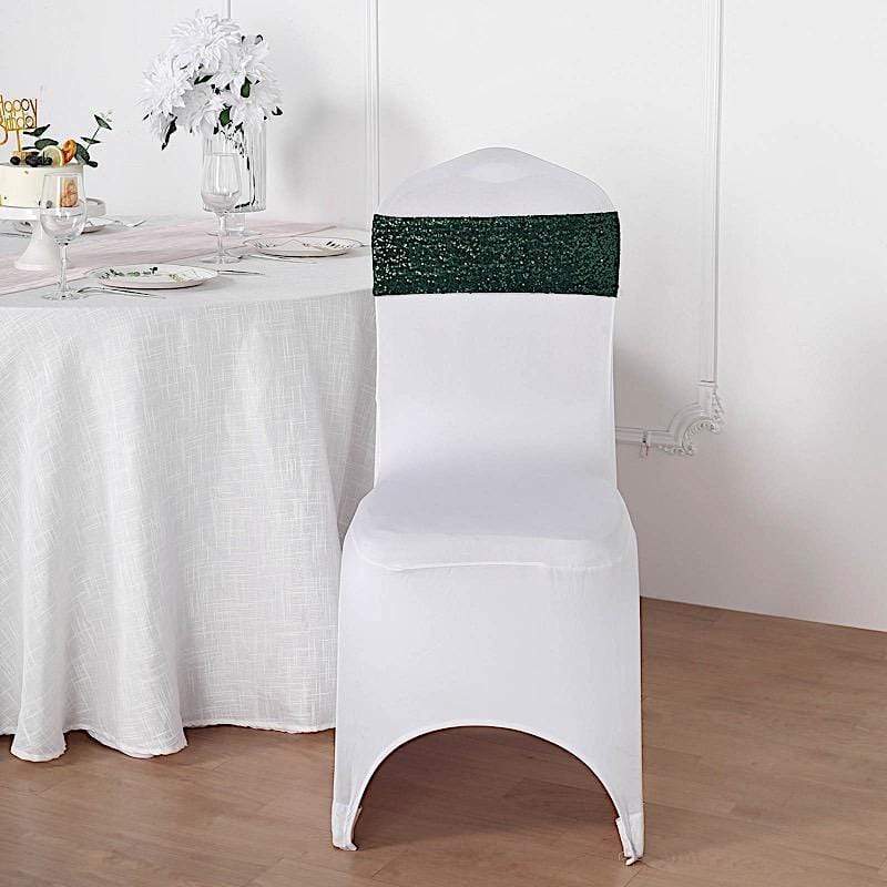 5 pcs Spandex Sequined Chair Sashes