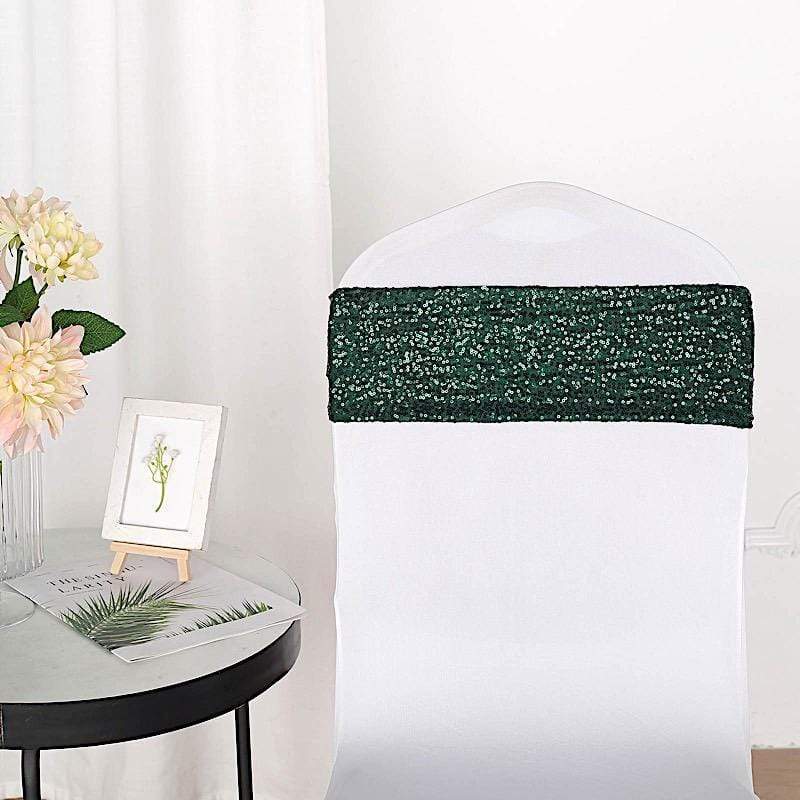 5 pcs Spandex Sequined Chair Sashes