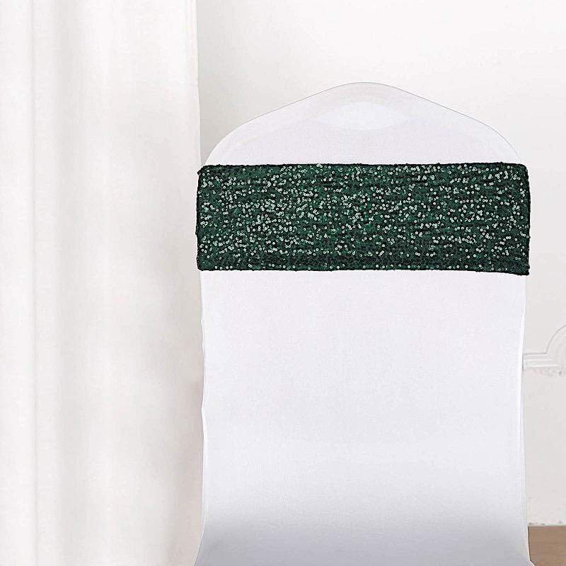 5 pcs Spandex Sequined Chair Sashes