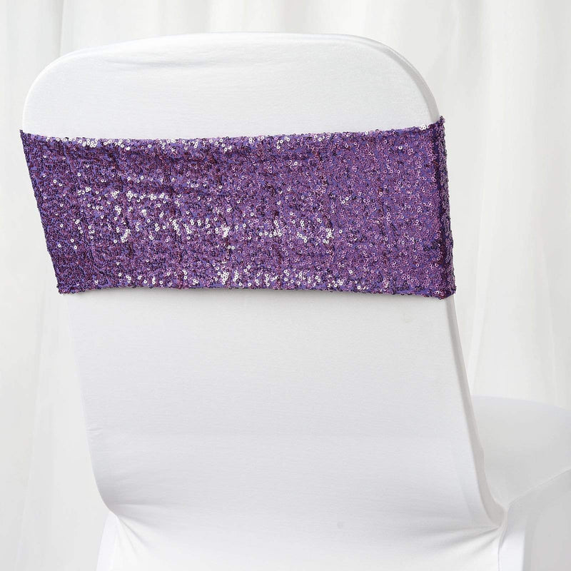 5 pcs Spandex Sequined Chair Sashes