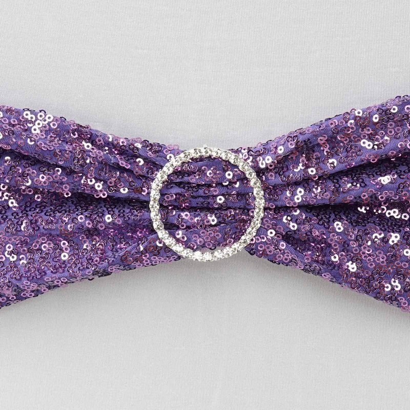 5 pcs Spandex Sequined Chair Sashes