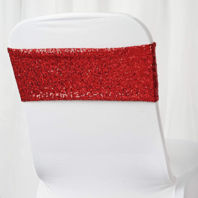 5 pcs Spandex Sequined Chair Sashes