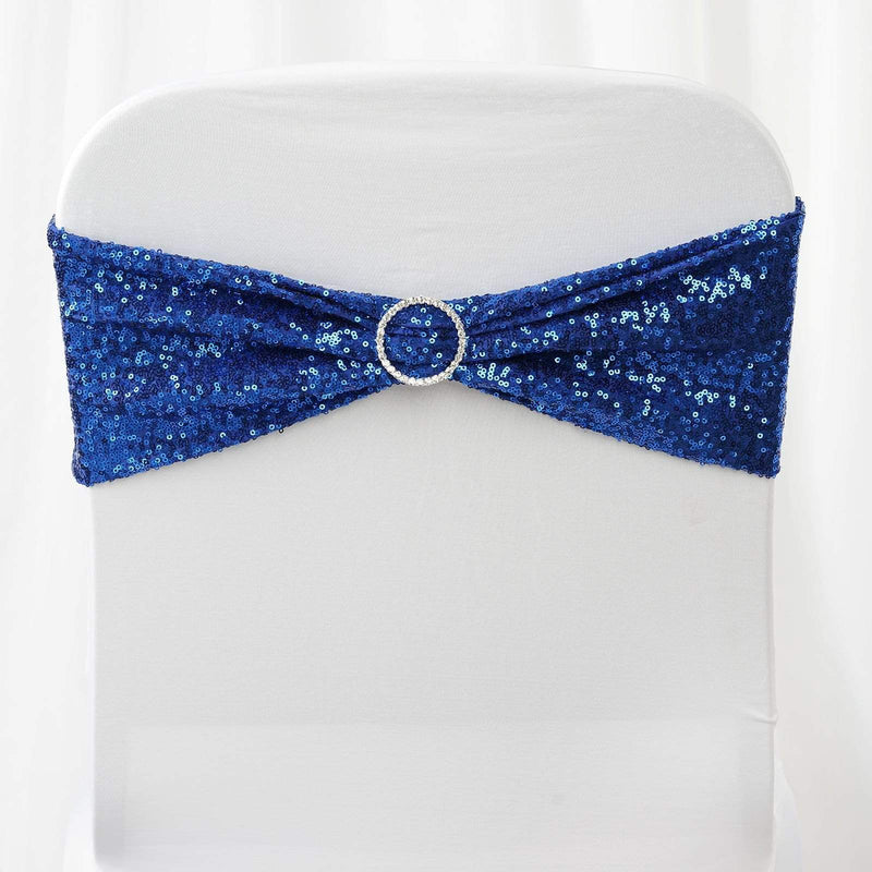 5 pcs Spandex Sequined Chair Sashes