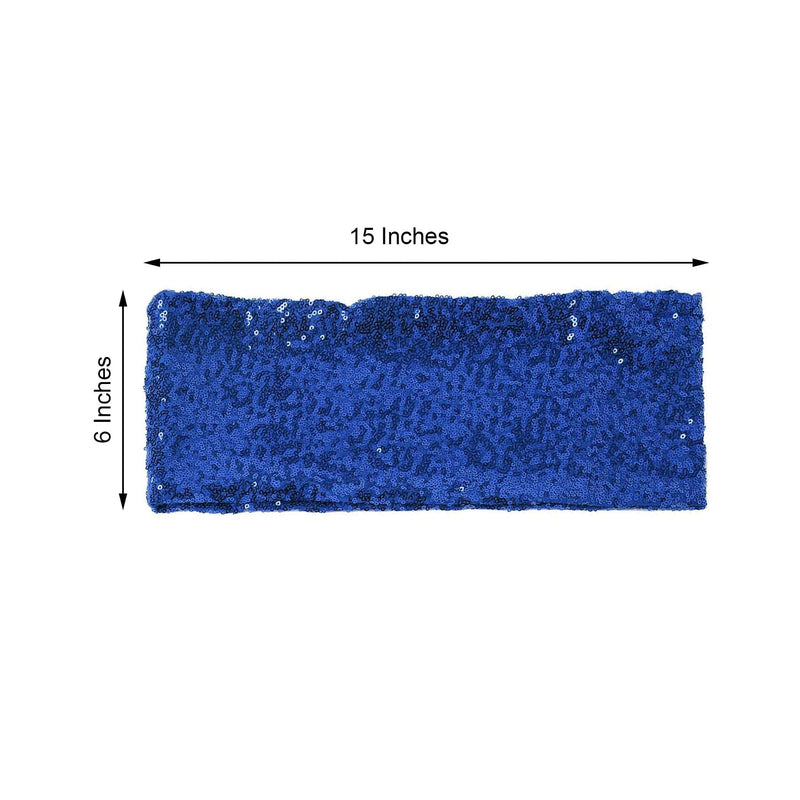 5 pcs Spandex Sequined Chair Sashes