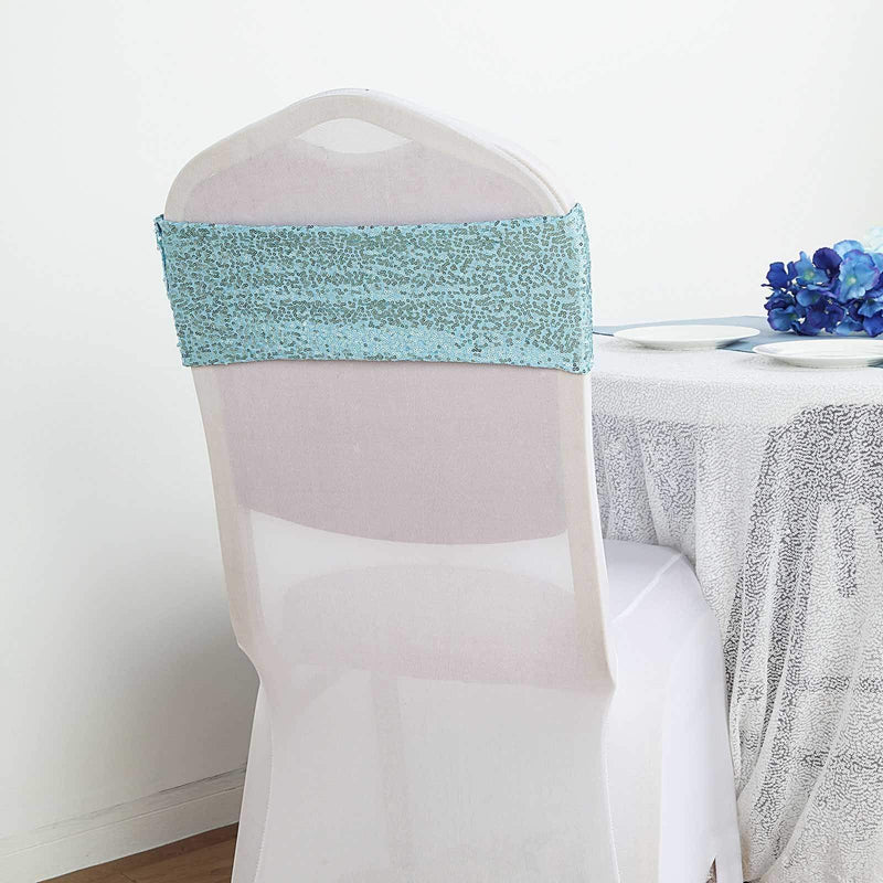 5 pcs Spandex Sequined Chair Sashes