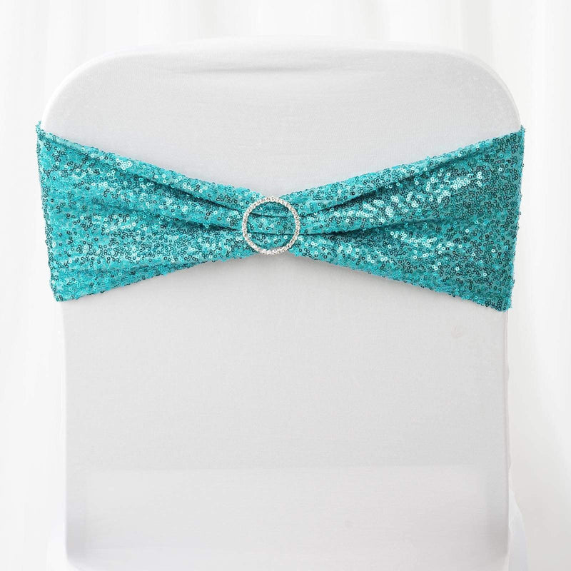 5 pcs Spandex Sequined Chair Sashes