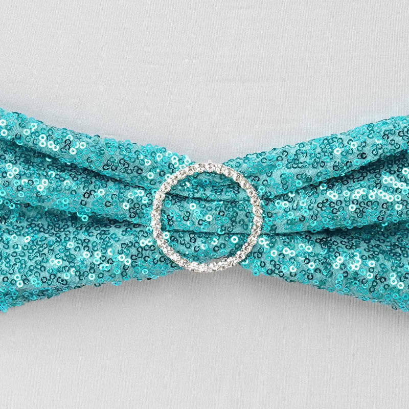 5 pcs Spandex Sequined Chair Sashes