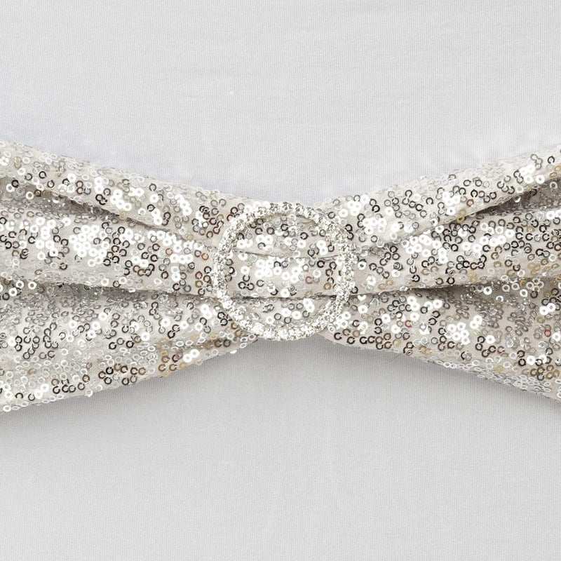 5 pcs Spandex Sequined Chair Sashes