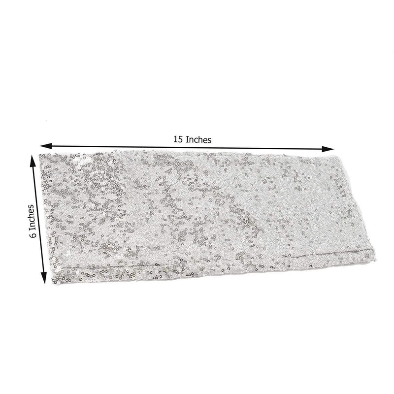 5 pcs Spandex Sequined Chair Sashes