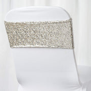 5 pcs Spandex Sequined Chair Sashes