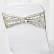 5 pcs Spandex Sequined Chair Sashes