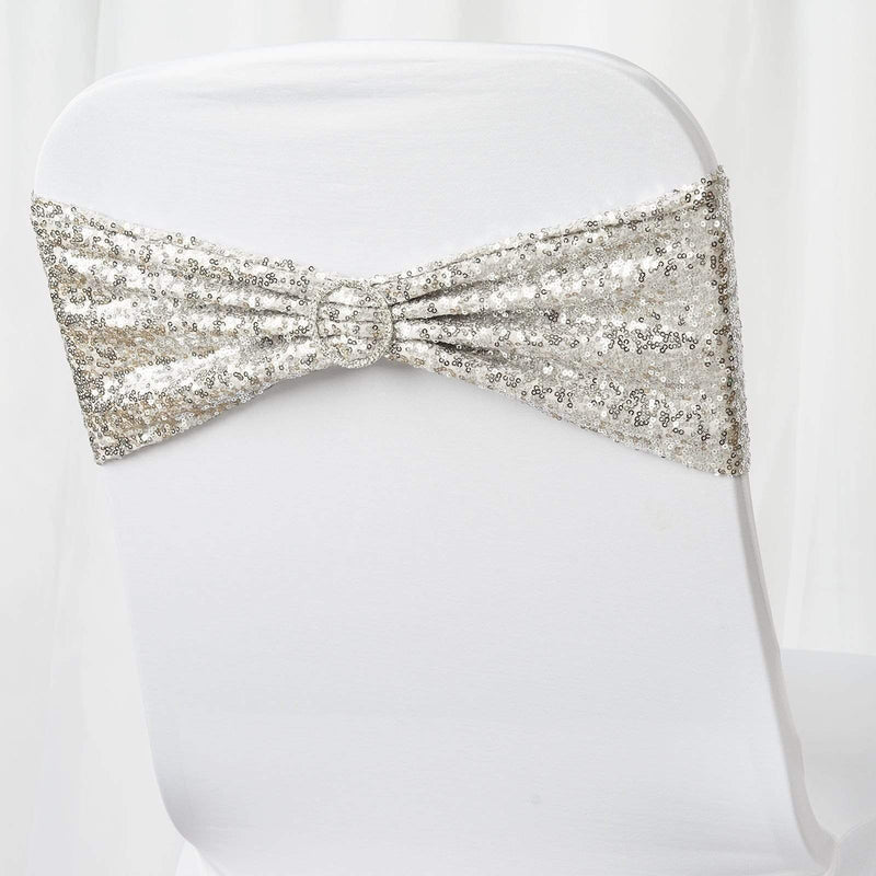 5 pcs Spandex Sequined Chair Sashes