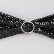 5 pcs Spandex Sequined Chair Sashes