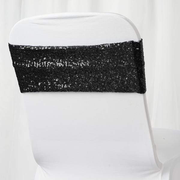 5 pcs Spandex Sequined Chair Sashes