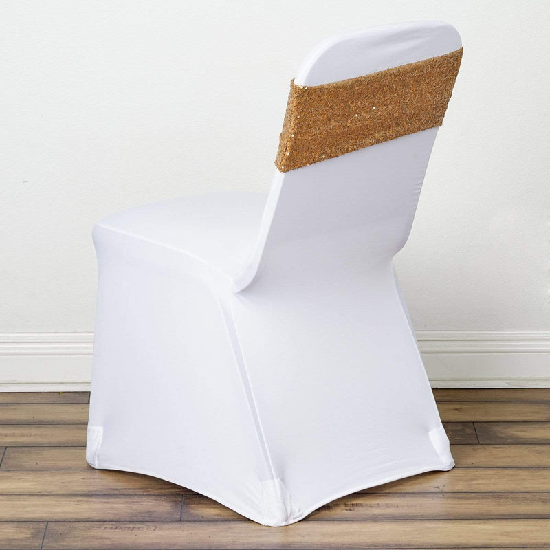 5 pcs Spandex Sequined Chair Sashes