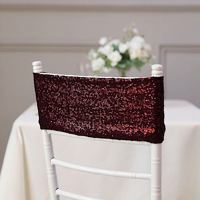 5 pcs Spandex Sequined Chair Sashes