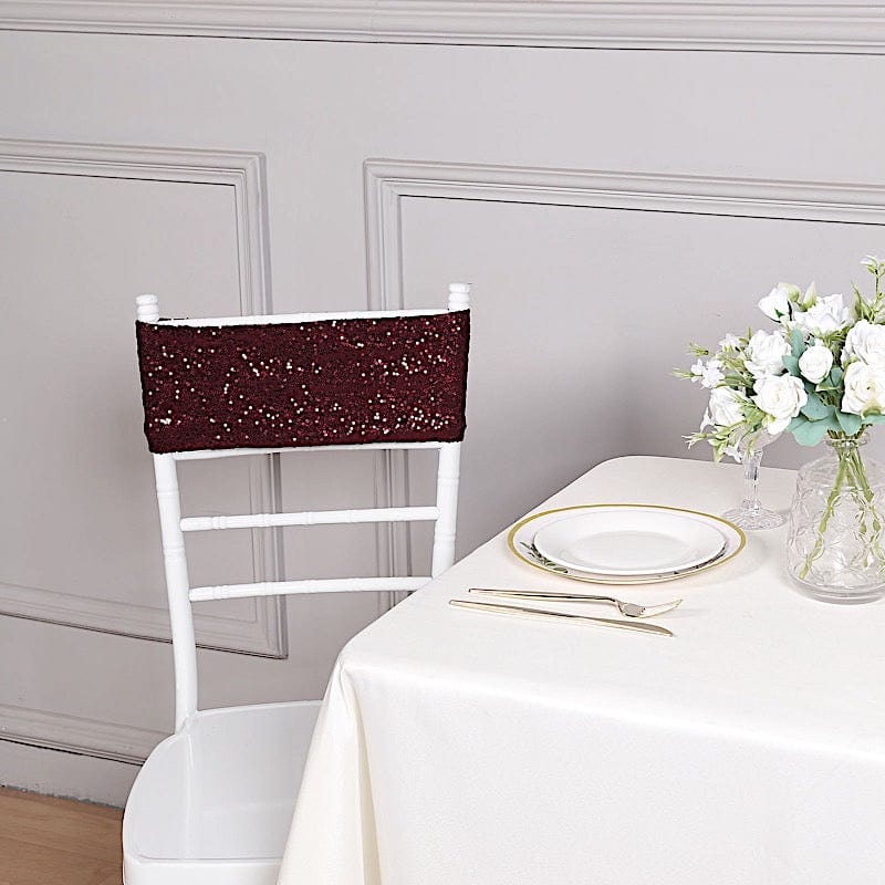5 pcs Spandex Sequined Chair Sashes