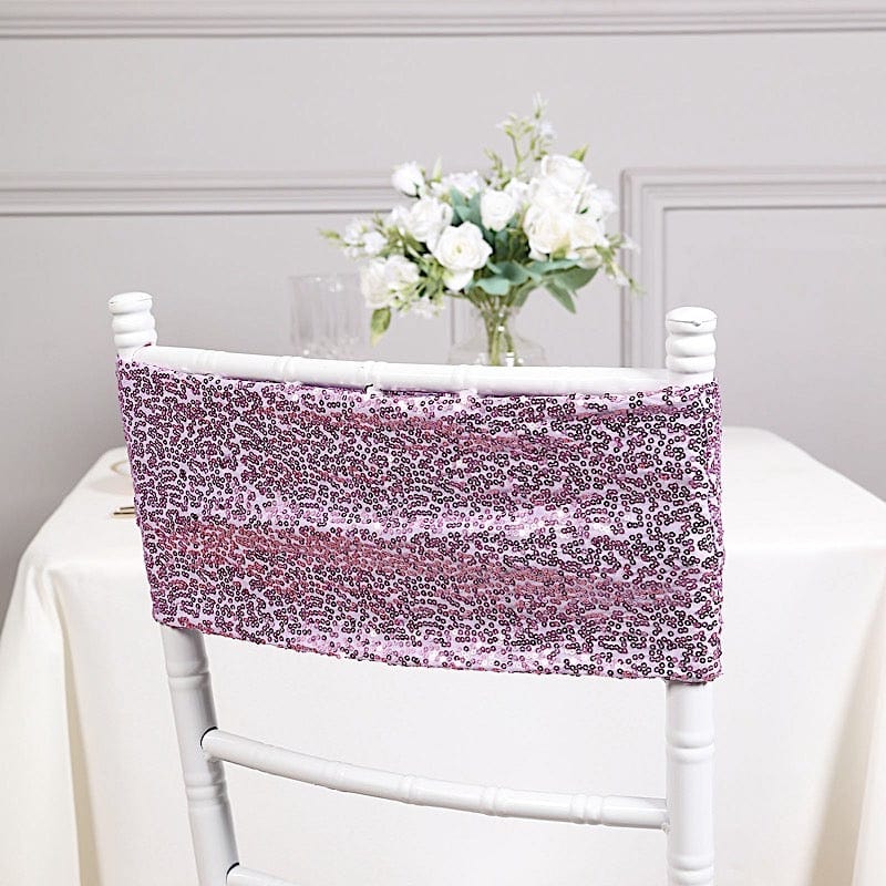 5 pcs Spandex Sequined Chair Sashes