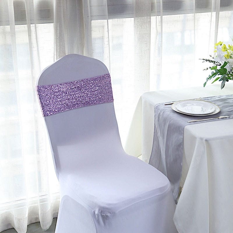 5 pcs Spandex Sequined Chair Sashes