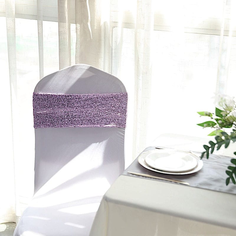 5 pcs Spandex Sequined Chair Sashes