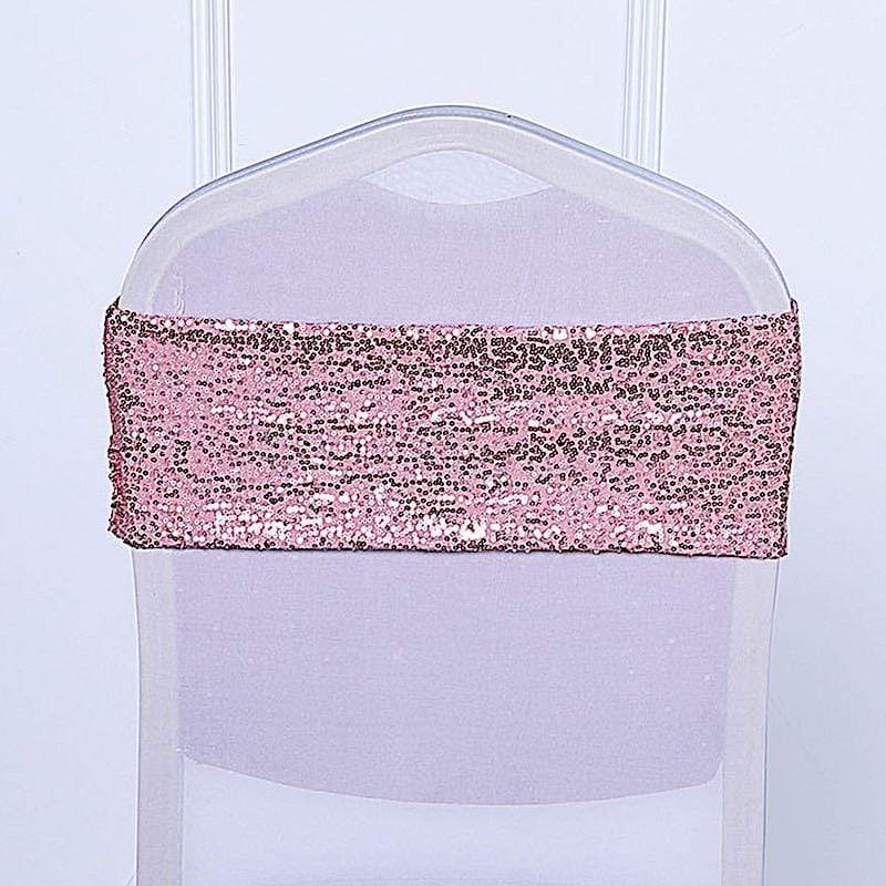 5 pcs Spandex Sequined Chair Sashes SASHP_SPX02_054
