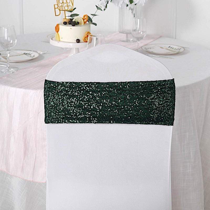 5 pcs Spandex Sequined Chair Sashes SASHP_SPX02_HUNT