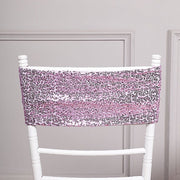 5 pcs Spandex Sequined Chair Sashes SASHP_SPX02_LAV