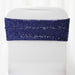 5 pcs Spandex Sequined Chair Sashes SASHP_SPX02_NAVY