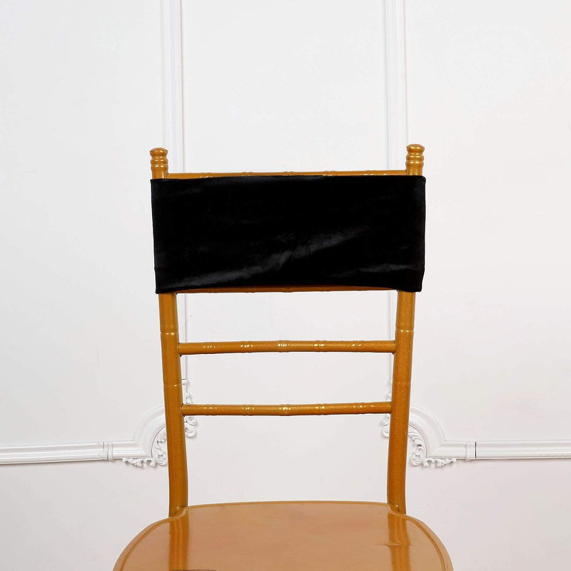 5 pcs Velvet Ruffled Stretchable Chair Sashes