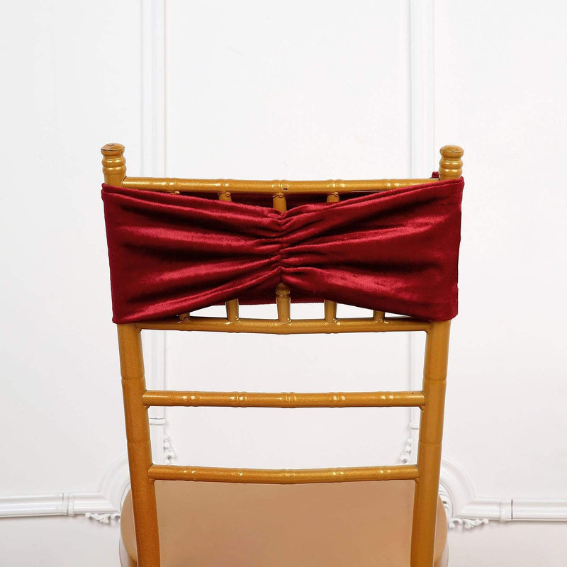 5 pcs Velvet Ruffled Stretchable Chair Sashes