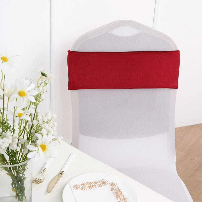 5 pcs Velvet Ruffled Stretchable Chair Sashes