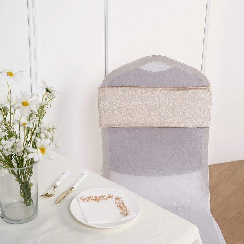 5 pcs Velvet Ruffled Stretchable Chair Sashes