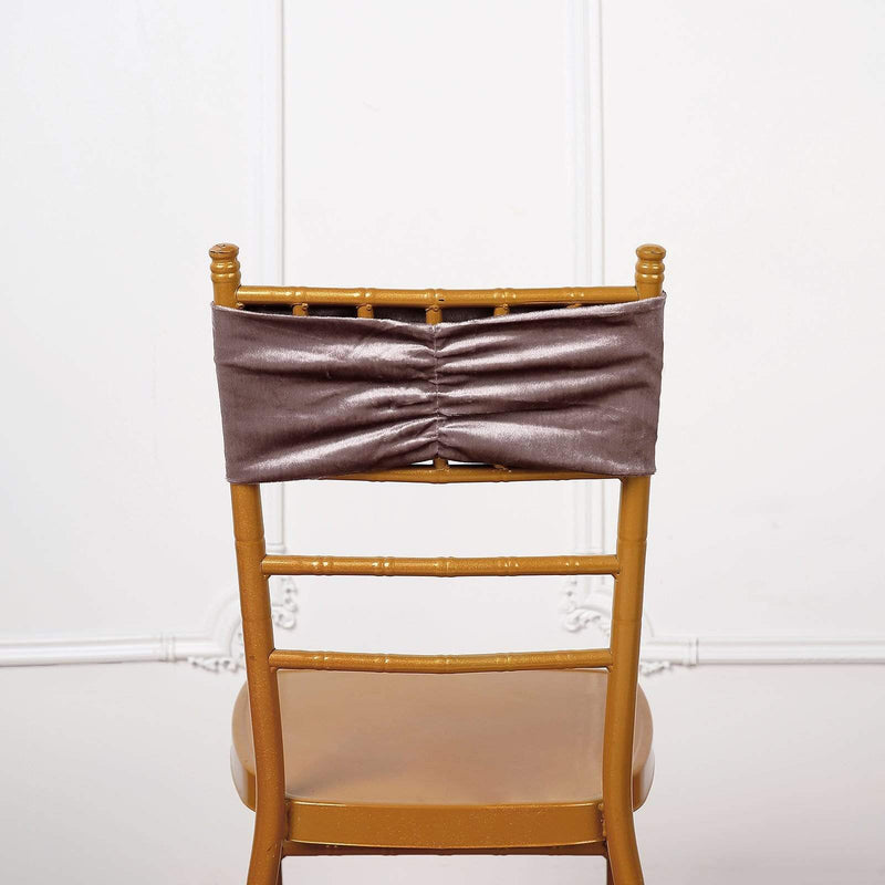 5 pcs Velvet Ruffled Stretchable Chair Sashes