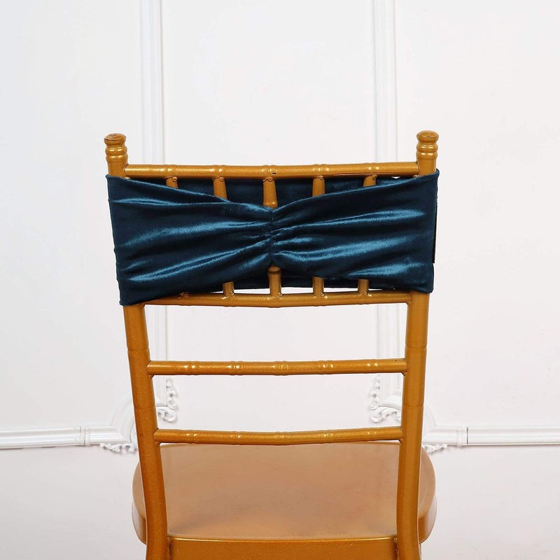 5 pcs Velvet Ruffled Stretchable Chair Sashes