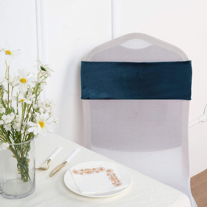 5 pcs Velvet Ruffled Stretchable Chair Sashes