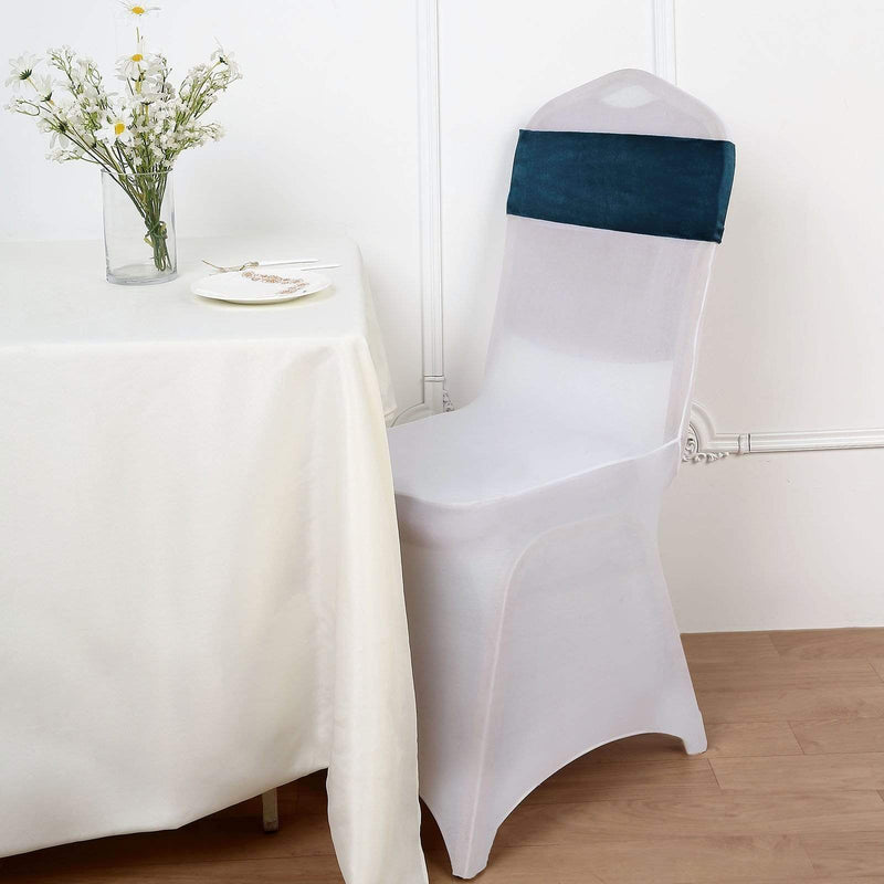 5 pcs Velvet Ruffled Stretchable Chair Sashes