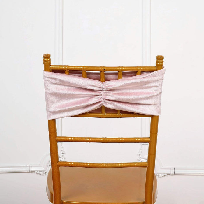 5 pcs Velvet Ruffled Stretchable Chair Sashes
