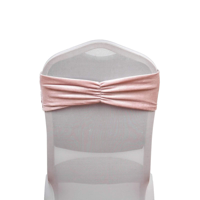 5 pcs Velvet Ruffled Stretchable Chair Sashes SASH_VEL_046