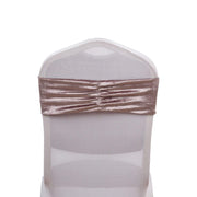5 pcs Velvet Ruffled Stretchable Chair Sashes SASH_VEL_MAUV