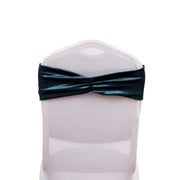 5 pcs Velvet Ruffled Stretchable Chair Sashes SASH_VEL_NAVY