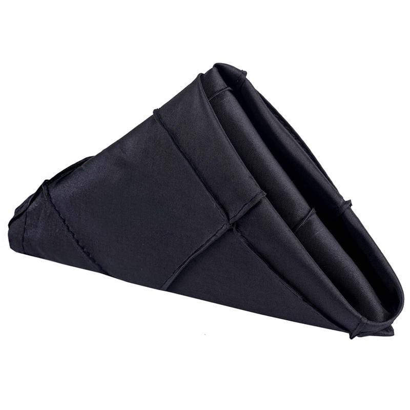 5 Pintuck Napkins 17" x 17" NAP_PTK17_BLK