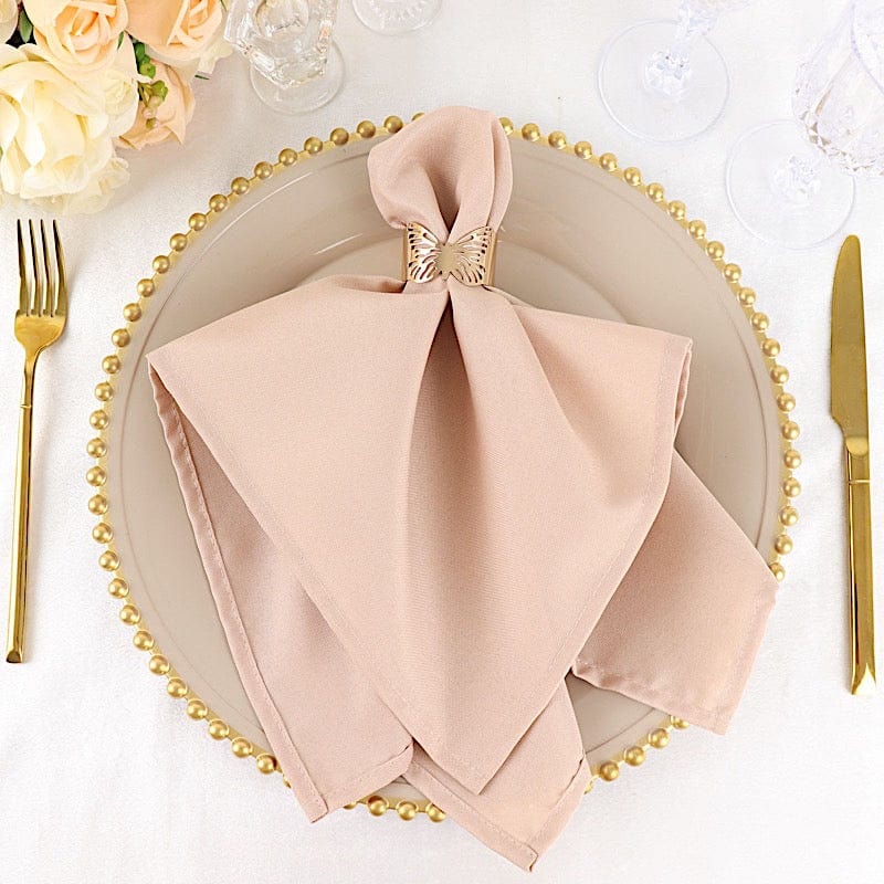 5 Polyester Dinner Table Napkins 20" x 20"