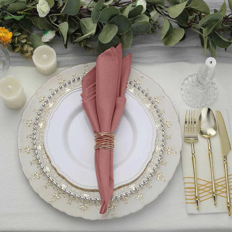 5 Polyester Dinner Table Napkins 20" x 20"