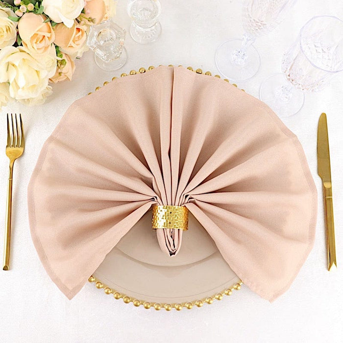 5 Polyester Dinner Table Napkins 20" x 20" NAP_PLY_NUDE