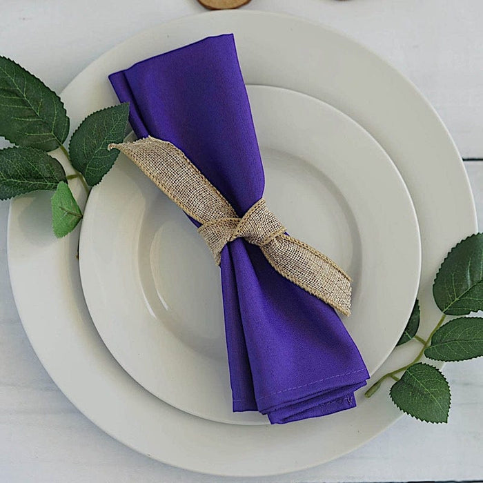 5 Polyester Dinner Table Napkins 20" x 20" NAP_PLY_PURP