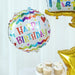5 Round Cake and Star Happy Birthday Mylar Foil Balloons Set - White and Gold BLOON_KIT07_BDAY_GOLD