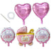 5 Round Carriage and Stars Baby Shower Mylar Foil Balloons Set BLOON_KIT10_BABY_PINK