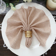 5 Rustic 19" x 19" Faux Burlap Dinner Table Napkins